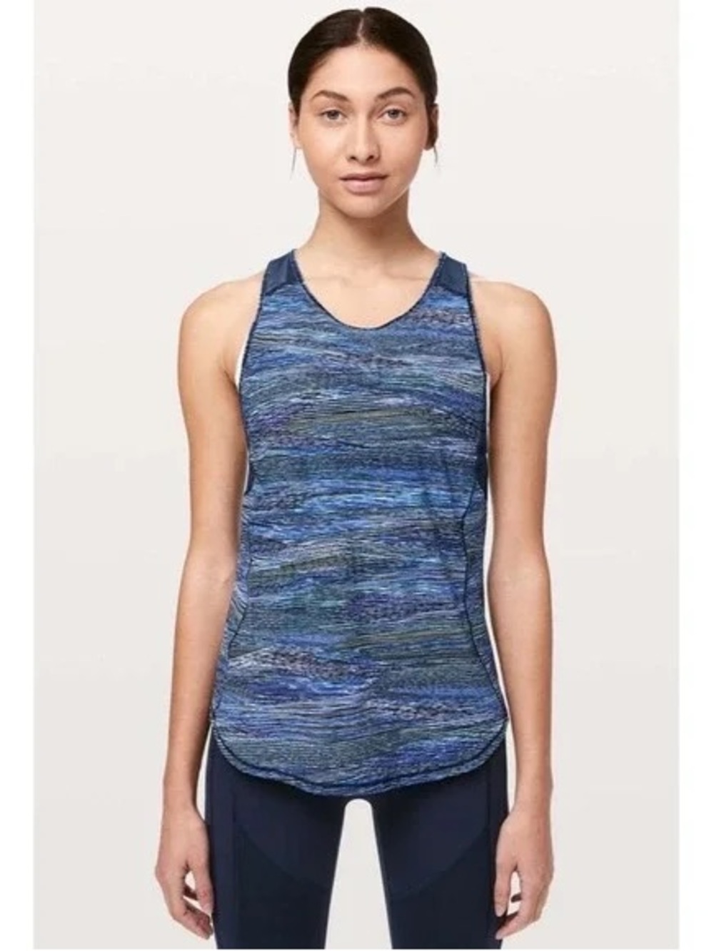 Lululemon Women Sculpt Tank II Interconnect Blue Multi Print Tank Size 4